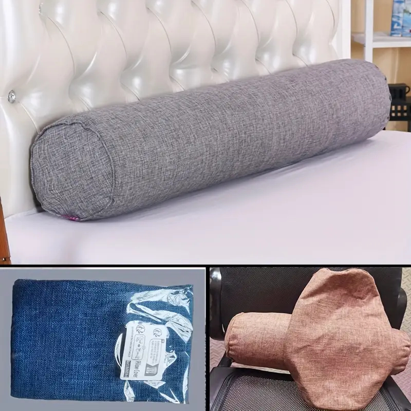 1pc Linen Body Pillow Cover, L - Bolster Cushion Round 评论和价格